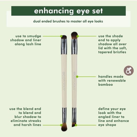 NIB ecotools Eye Enhancing Duo Makeup Brush Set - Picture 3 of 16